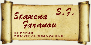 Stamena Faranov vizit kartica